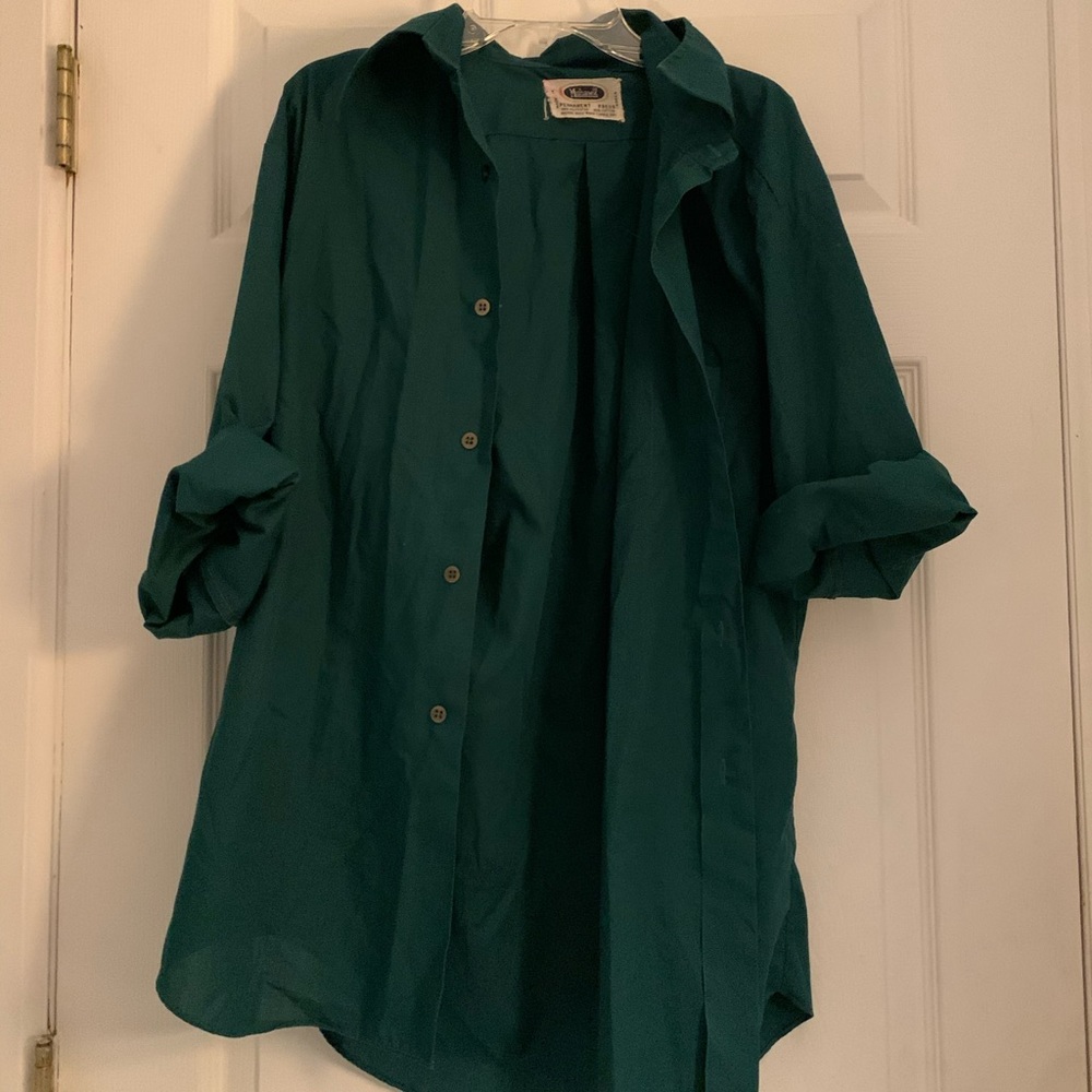 Vintage green button down shirt
